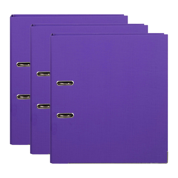 3PK Marbig PE Lever Arch File Folder A4 Document Organiser - Purple
