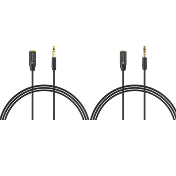 2x Verbatim 3.5mm Aux Audio Extension Cable 3m - Black