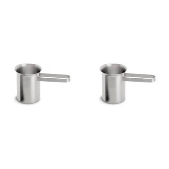 2PK Blomus Coffix Stainless Steel Milk Foamer Pot Manual Frother 400ml Silver