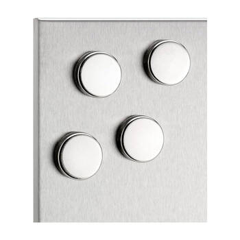 4pc Blomus Muro Stainless Steel Refrigerator Board Magnets Round 32mm Silver
