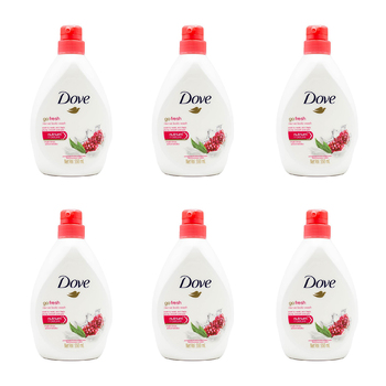 6PK Dove 550ml Body Wash Go Fresh Revive Pomegranate/Lemon Verbena Scent