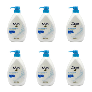6PK Dove 550ml Nourishing Body Wash Bath Soap Gentle Exfoliating