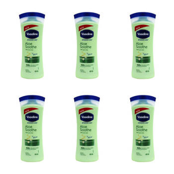 6PK Vaseline Intensive Care Aloe Soothe Body Lotion For Dry Skin 400ml