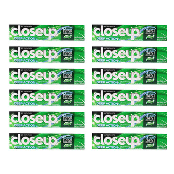 12PK Closeup 160g Fluoride Toothpaste Tube Deep Action Menthol Fresh