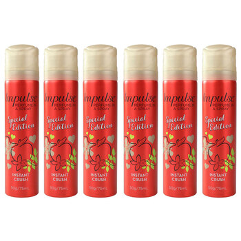 6x Impulse 75ml Body Fragrance Instant Crush Special Edition