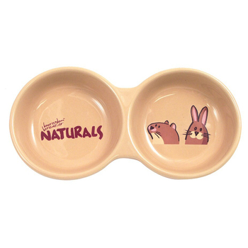 Rosewood Stoneware 10.9x21.3cm Double Small Animal Dish - Naturals