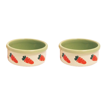 2x Rosewood Ceramic Carrot Pet Bowls Asstd