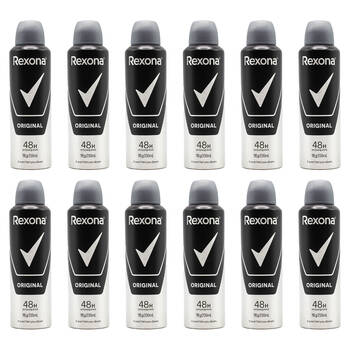 12PK Rexona 116g/200ml Antiperspirant Deodorant Spray Original