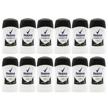 12PK Rexona Invisible Dry Antiperspirant Stick Deodorant 48H Protection 42g