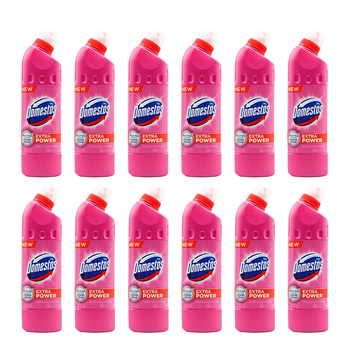 12PK Domestos Extra Power Thick Bleach 500ml - Pink Power