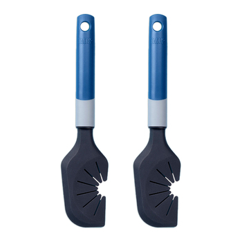 2PK Tasty 2-in-1 Dough Scraper/Whisk Cleaner Baking Utensil 28cm Black/Blue