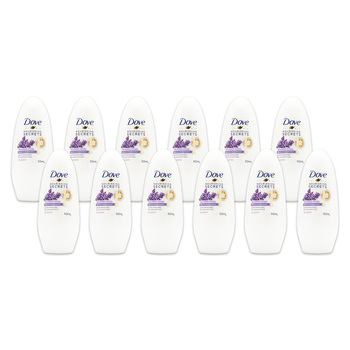 12PK Dove 50ml Antiperspirant Roll On Deodorant 48h w/ Lavender & Rose Extract