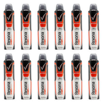 12PK Rexona 145g/250ml Deodorant Men Sport Antiperspirant Body Spray