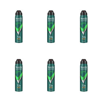 6PK Rexona Men 220ml Antiperspirant Deodorant Spray 72h Protection Quantum Dry