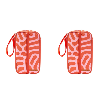 2PK Annabel Trends Picnic Bottle Bag 35x18cm - Red Squiggle