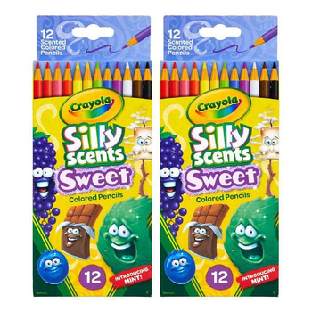 2PK 12pc Crayola Silly Scents Coloured Pencils Art/Craft 5y+