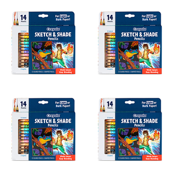 56pc Crayola Kids/Childrens Creative Sketch & Shade Pencils 96m+