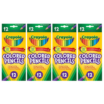 4x 12PK Crayola Full Sized Coloured Pencils