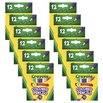 144pc Crayola Half Size Coloured Pencils