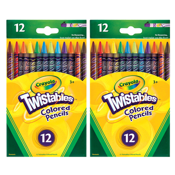 2PK 12pc Crayola Twistable Coloured Pencils Art/Craft 3y+