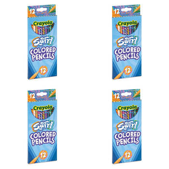 4x 12pc Crayola Swirl Coloured Pencils Colouring Tools Kids 3y+