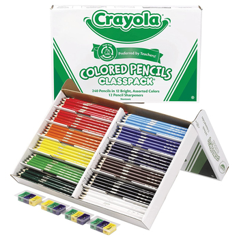 240pc Crayola Kids/Childrens Creative Colored Pencil Classpack 36m+