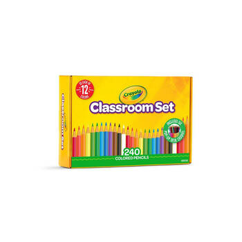 240pc Crayola Coloured Pencils Classroom Set Colouring Tools Kids 3y+