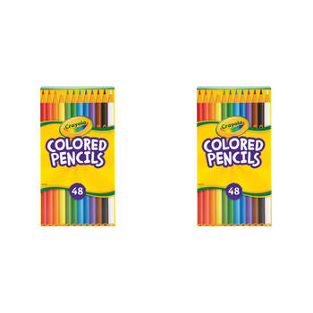 2x 48pc Crayola Coloured Pencils Share Pack Colouring Tools Kids 3y+