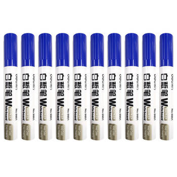 10pc Deli Whiteboard Marker - Blue