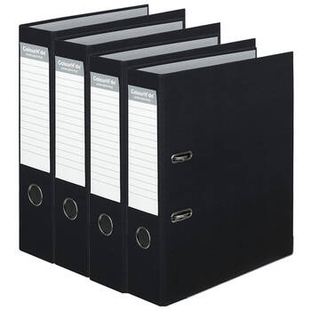 4PK Colour Hide A4 75mm Lever Arch File - Black