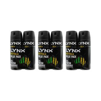 3x 2PK Lynx Deodorant Body Spray 48 Hr Odour Protection 165ml Australia Scent