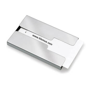 Blomus Gents Stainless Steel Business Card Case Open Holder Silver