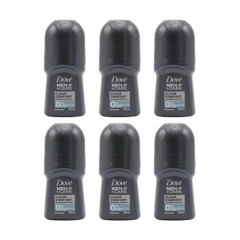 6PK Dove Men+Care Clean Comfort Roll On Deodorant 24H Protection 50ml