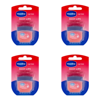 4PK Vaseline Lip Therapy 7g Petroleum Jelly Moisturiser Rosy Lips