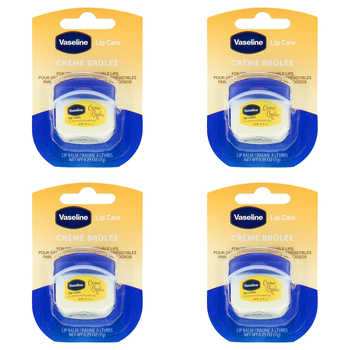 4PK Vaseline Lip Therapy 7g Petroleum Jelly Moisturiser Creme Brulee
