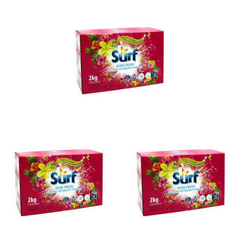 3PK Surf Rose Fresh Detergent Concentrated Laundry Powder 2kg
