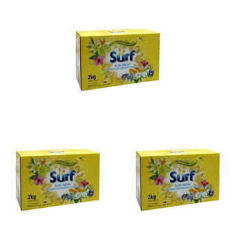 3PK Surf Sun Fresh Detergent Concentrated Laundry Powder 2kg