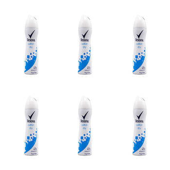 6PK Rexona 116g/200ml Antiperspirant Deodorant Spray Cotton Dry