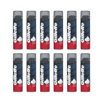 12PK Gillette Grooming Shaving Foam Regular 200ml For All Skin Types Men