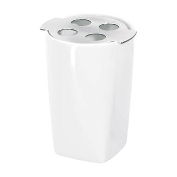 Blomus Liquid Toothbrush Glass Holder Cup Bathroom Organiser White