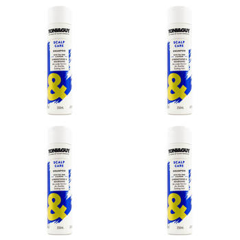 4PK Toni & Guy 250ml Scalp Care Shampoo w/ Tea Tree & Ginger