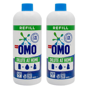 2PK Omo Dilute At Home Refill Laundry Liquid Detergent 655ml Concentrated