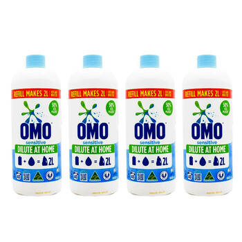 4PK Omo Sensitive Laundry Refill Liquid Detergent 665ml Concentrated