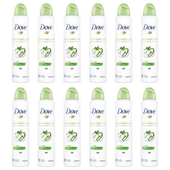 12PK Dove 127g/220ml Antiperspirant Go Fresh Cucumber/Green Tea