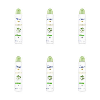6PK Dove 127g/220ml Antiperspirant Go Fresh Cucumber/Green Tea