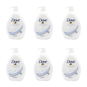 6PK Dove 1000ml Body Wash Liquid Bath Soap Oxygen Moisture