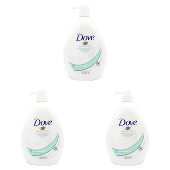 3PK Dove 1000ml Body Wash Liquid Bath Soap For Sensitive Skin