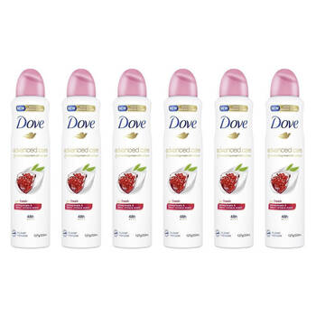 6PK Dove Advanced Care Deodorant Spray 250ml Pomegranate & Lemon