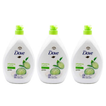 3PK Dove Refreshing 1000ml Body Wash Cucumber & Green Tea Hydrating Care
