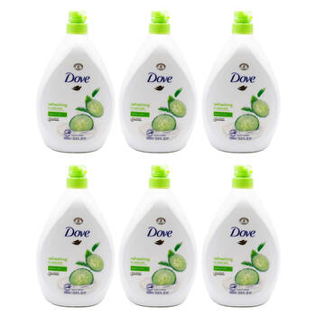 6PK Dove Refreshing 1000ml Body Wash Cucumber & Green Tea Hydrating Care